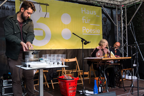 Live-Lesung: Christian Filips, Elke Erb und Ingo Günther am 17.9.2016 © gezett